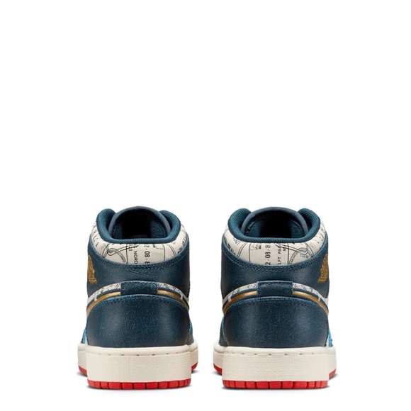 NEW Nike Air Jordan 1 Mid SE Armory Navy/Metallic Youth 6.5 =Women 8 FN1353 400 - Picture 4 of 10